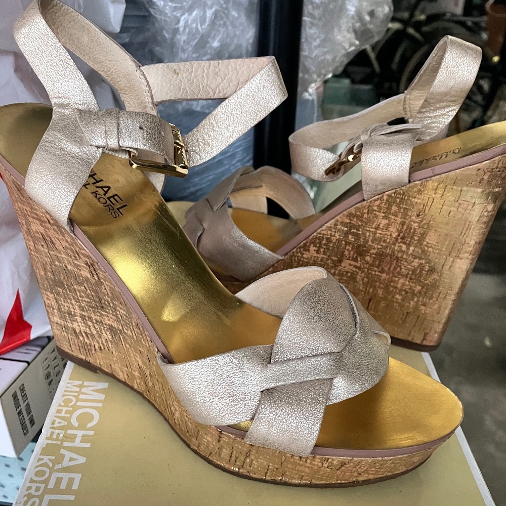 Michael Kors Gold Wedges